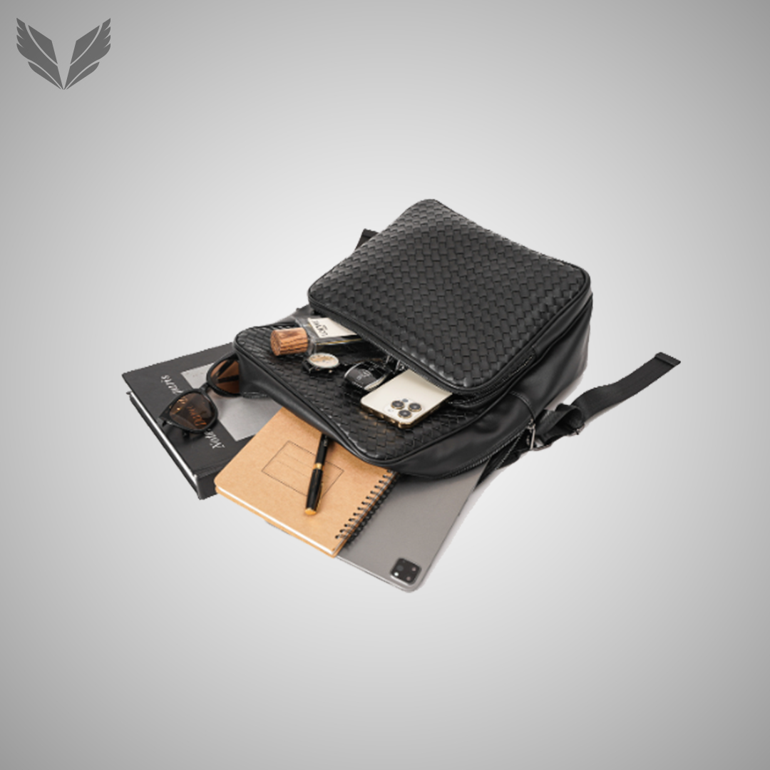 Relief Leather Black Backpack