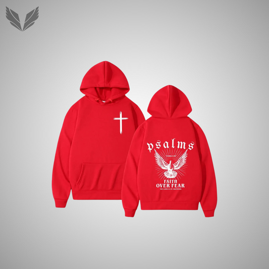 Verdano - Psalms Faith Over Fear - Hoodie (Rood)