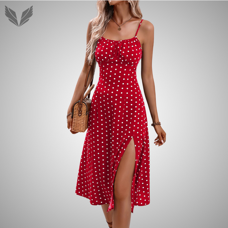 Sexy Summer Dot Dress (Rood)