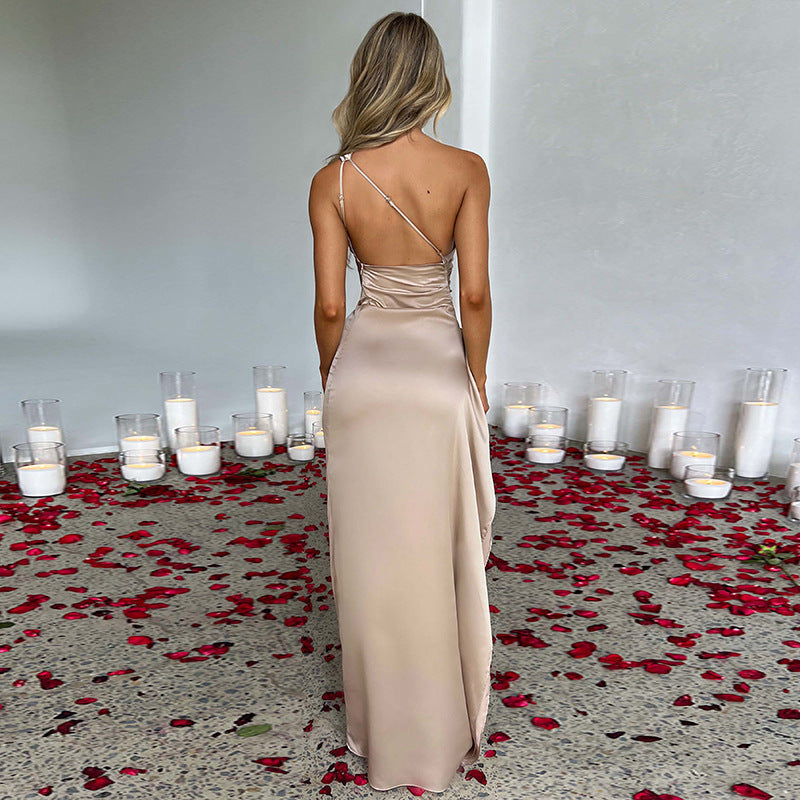 Satin Dress Summer Elegant XV (Apricot)