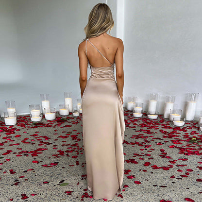 Satin Dress Summer Elegant XV (Apricot)