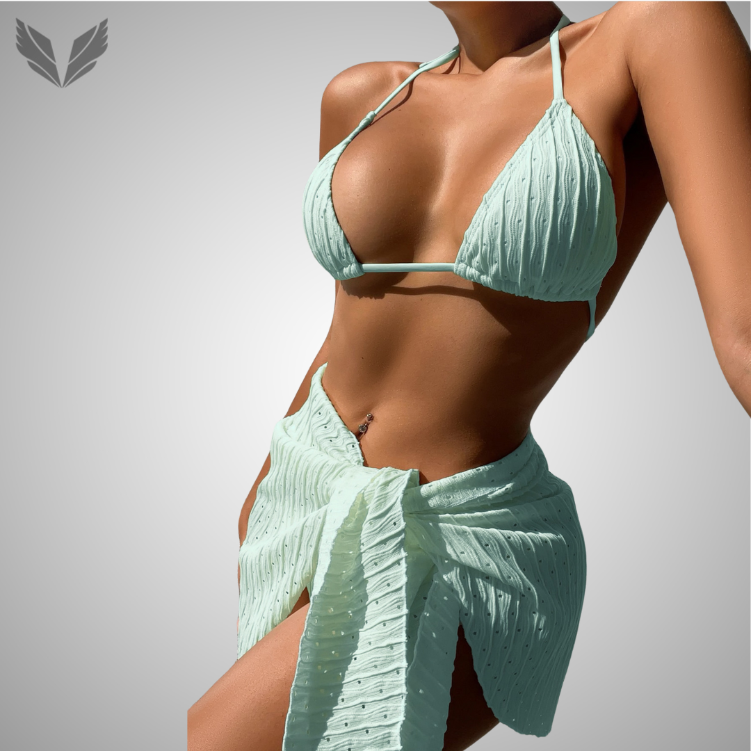 3pcs Sexy Swimsuit Set (Licht Groen)